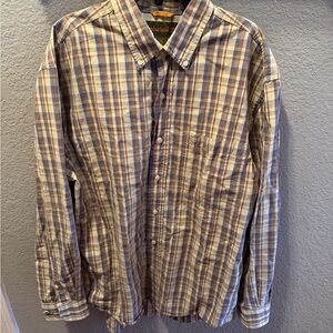 Timberland Men's Checkered button down Shirt 100% cotton made in Hong Kong